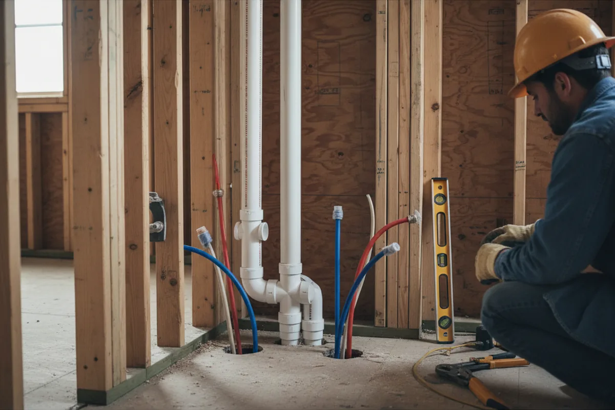 Drain and supply rough-in during Drain Cleaning in Westfall